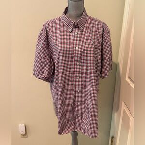 Jos. A. Bank Red & Blue Plaid Short-Sleeve Button-Down Shirt